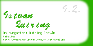 istvan quiring business card